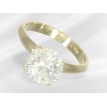Ring: modern solitaire brilliant-cut diamond ring, approx. 3ct