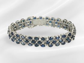 Armband: ausgefallenes, vintage Saphir-/Diamantarmband, 70er Jahre, ca. 23ct