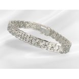 Armband: attraktives weißgoldenes Diamant/Goldschmiedearmband, 14K
