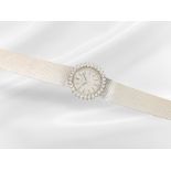 Armbanduhr: weißgoldene vintage Damenuhr aus dem Hause Longines mit Brillantlünette