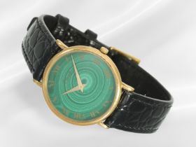 Armbanduhr: seltene vintage Piaget Damenuhr Ref.9015 mit Malachit- Zifferblatt, Originaletui
