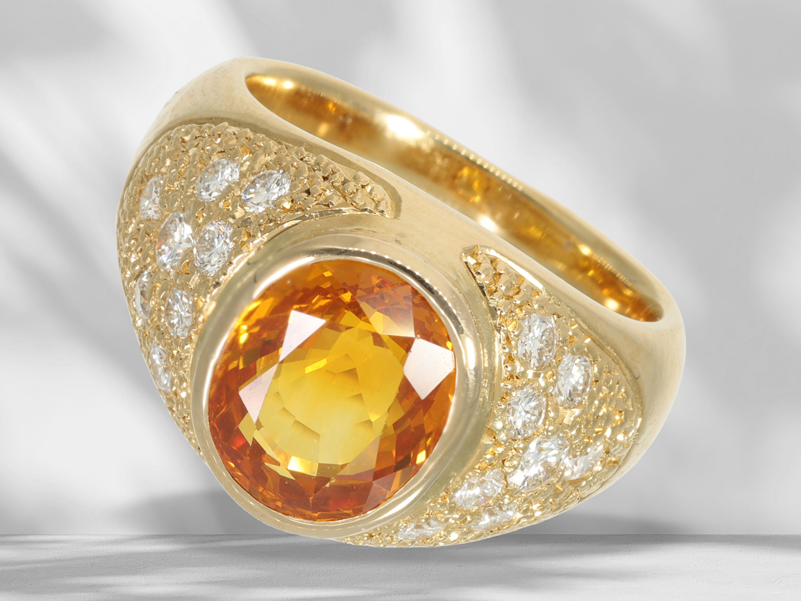 Ring: goldsmith ring with rare, intense orange sapphire (Ceylon Ratnapura), 4.5ct - Image 4 of 5