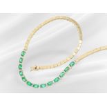 Chain/necklace: gold, high-quality centrepiece goldsmith necklace with emerald and diamond setting