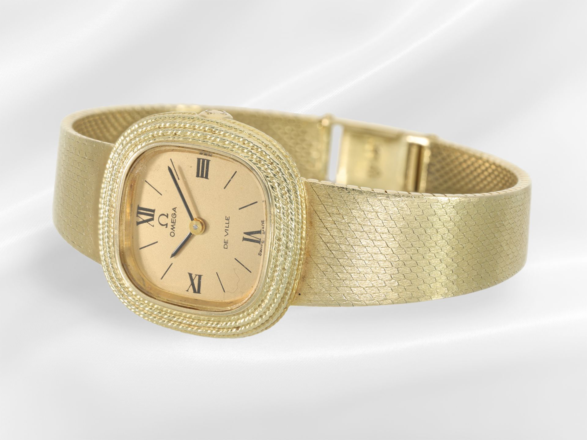 Armbanduhr: goldene vintage Damenuhr Omega De Ville, Handaufzug - Bild 2 aus 4