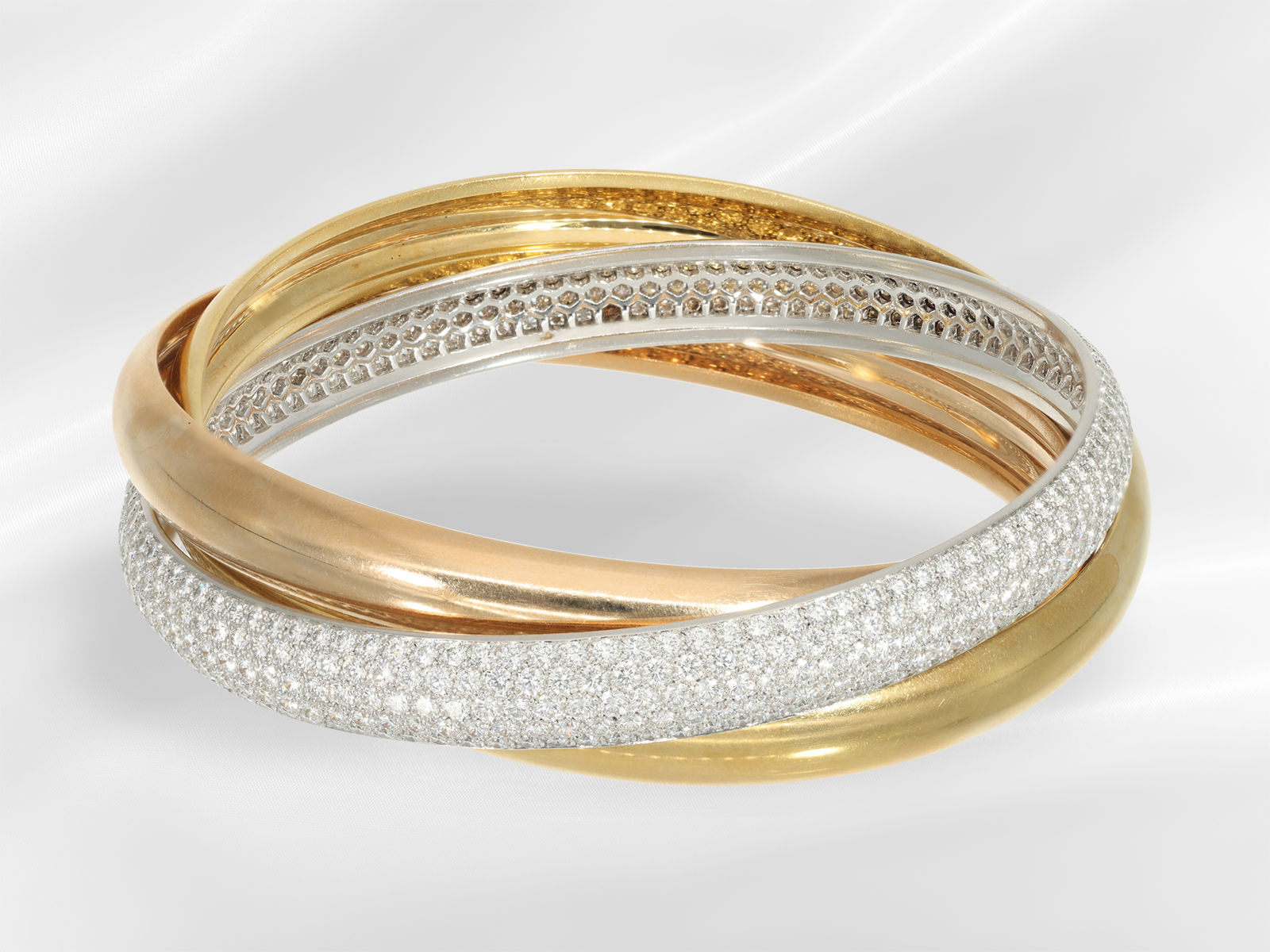 Bangle: luxurious and large version of the Cartier Trinity "One" Ref. HP600511, extremely rare! - Image 4 of 5