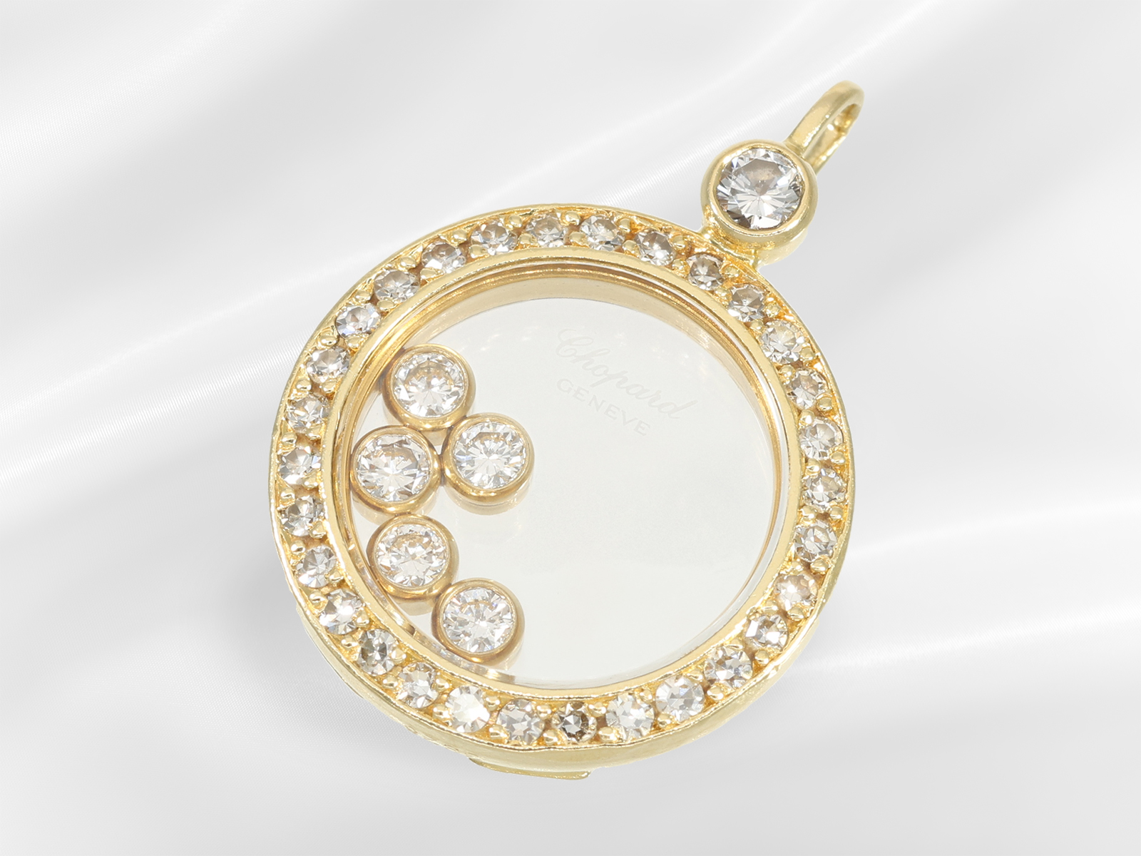 Pendant: luxurious Chopard "Happy Diamonds" pendant, 18K yellow gold - Image 2 of 3