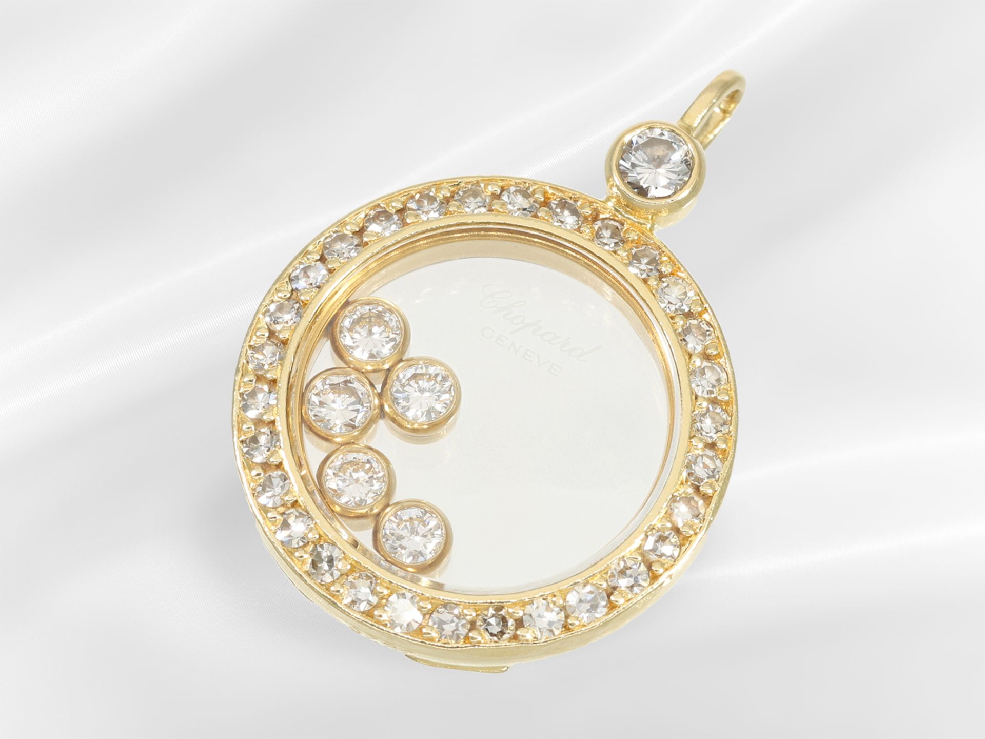 Pendant: luxurious Chopard "Happy Diamonds" pendant, 18K yellow gold - Image 2 of 3