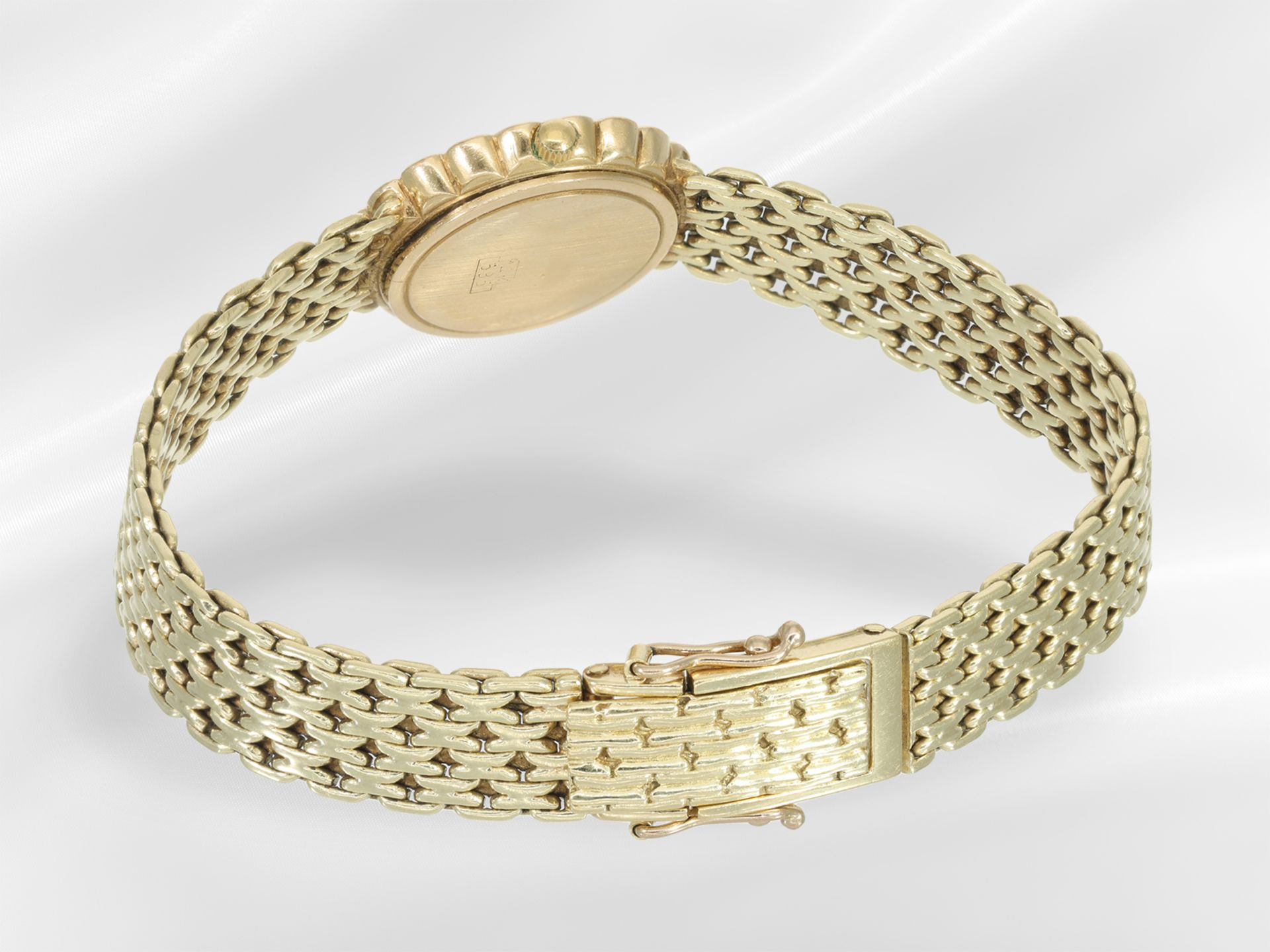 Armbanduhr: goldene vintage Damenuhr der Marke "Clay Montier" mit Brillantbesatz - Bild 4 aus 4