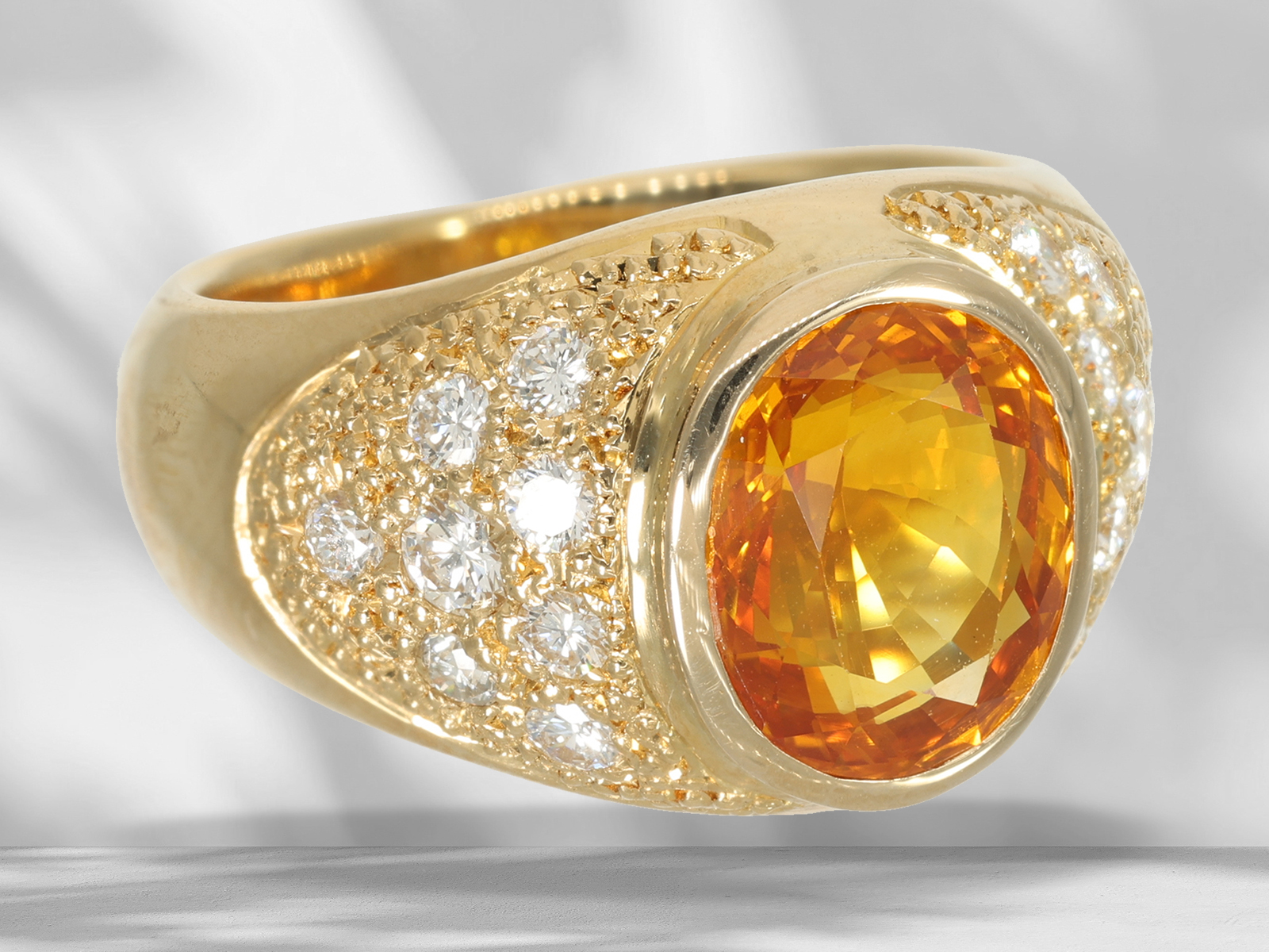 Ring: goldsmith ring with rare, intense orange sapphire (Ceylon Ratnapura), 4.5ct - Image 3 of 5