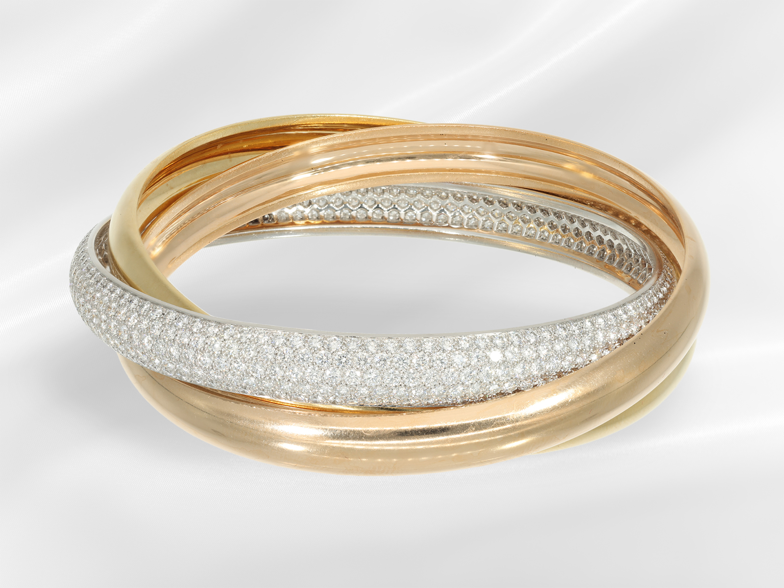 Bangle: luxurious and large version of the Cartier Trinity "One" Ref. HP600511, extremely rare! - Image 2 of 5