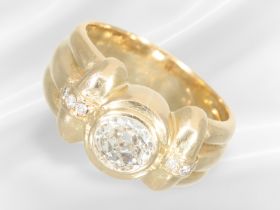 Ring: solide gefertigter vintage Diamantring, Altschliffdiamant von ca. 1ct