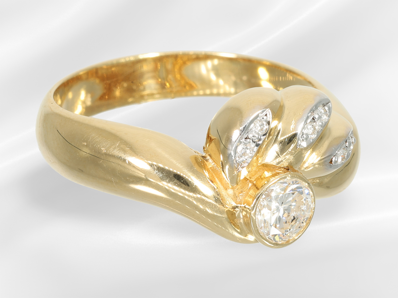 Ring: vintage brilliant-cut diamond gold ring, approx. 0.41ct brilliant-cut diamonds - Image 3 of 4