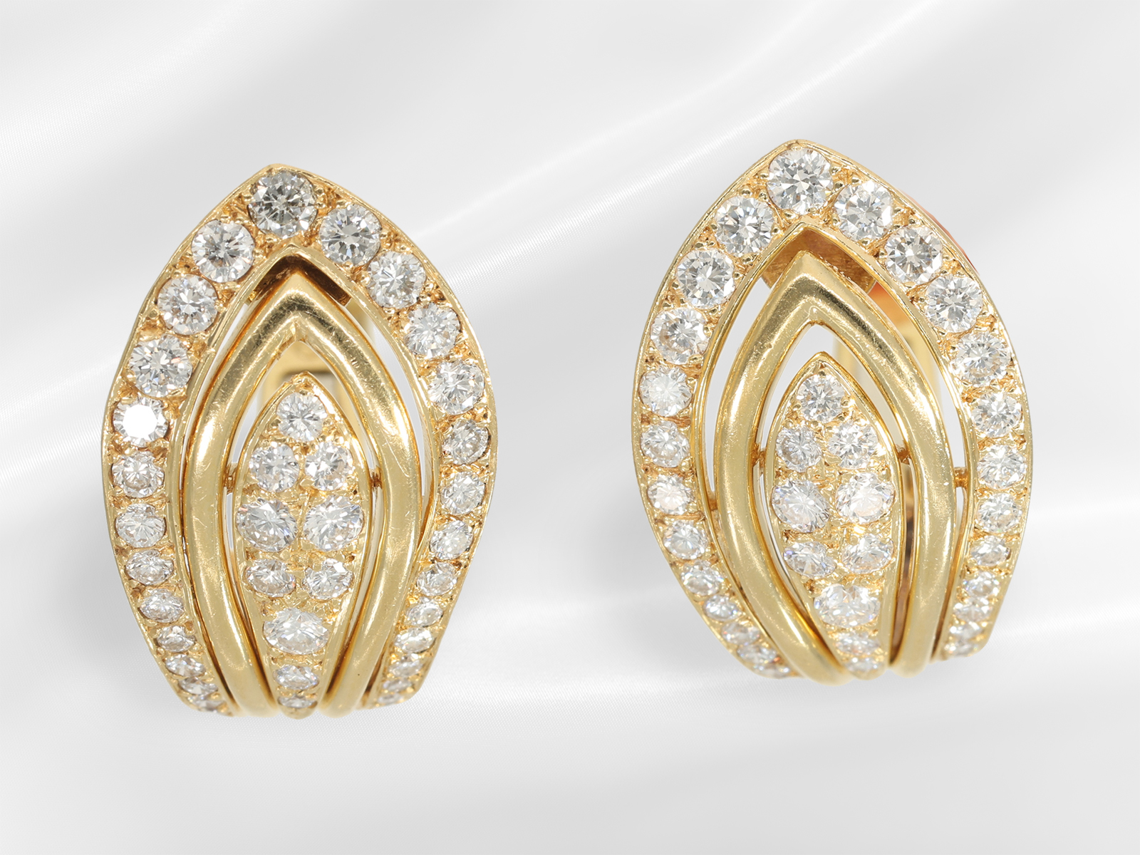 Earrings: high-quality vintage designer brilliant-cut diamond jewellery by Cartier, approx. 1.8ct - Image 3 of 4