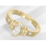 Ring: vintage diamond/brilliant-cut diamond goldsmith ring, navette diamond of approx. 0.2ct