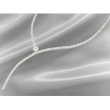 Chain/necklace: unusual, modern brilliant-cut diamond necklace Y-design, 18K white gold, approx. 1.8