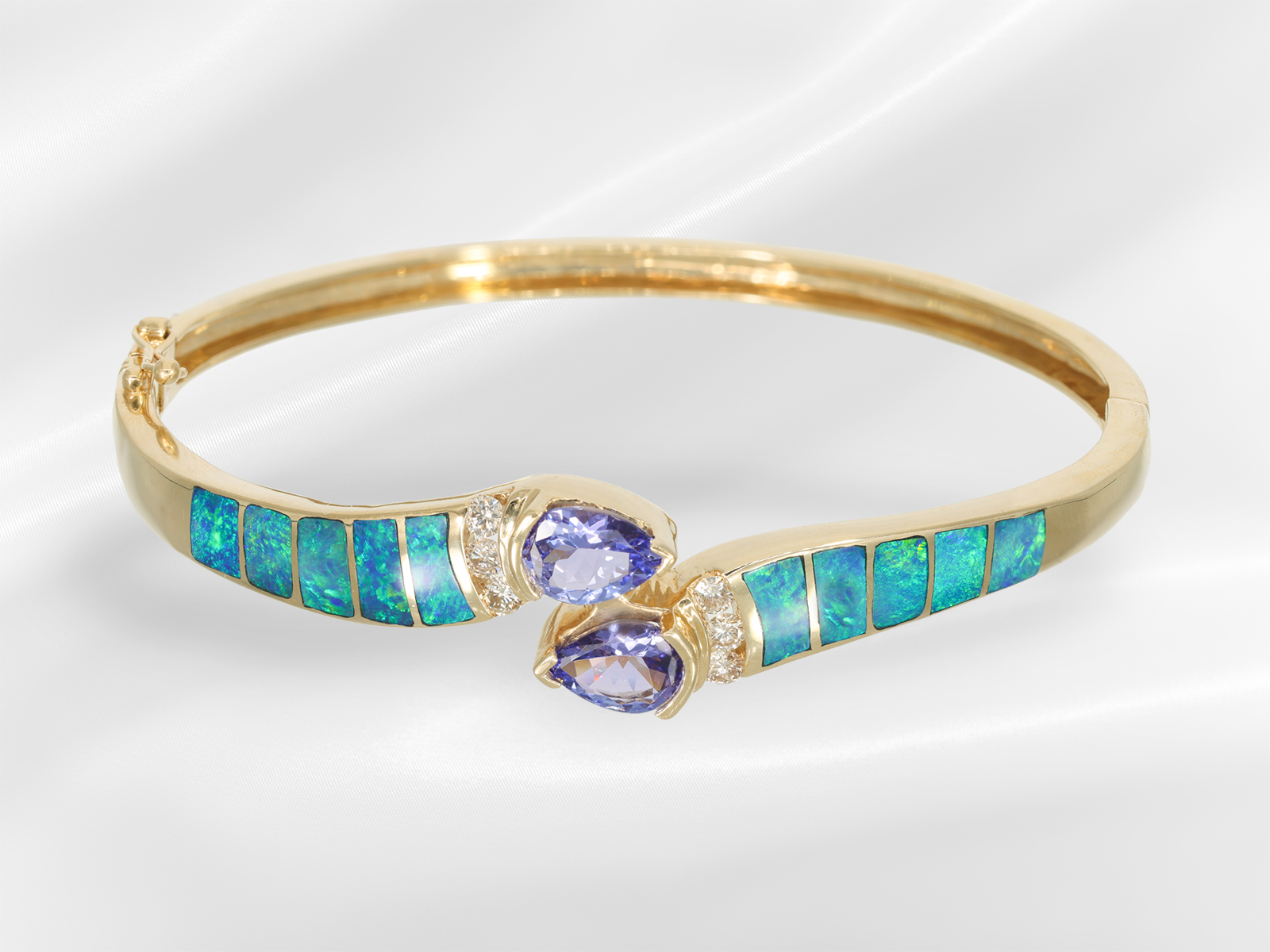 Bangle/pendant/earrings: extremely beautiful jewellery set with tanzanite/brilliant-cut diamond and  - Image 2 of 9