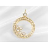 Pendant: luxurious Chopard "Happy Diamonds" pendant, 18K yellow gold