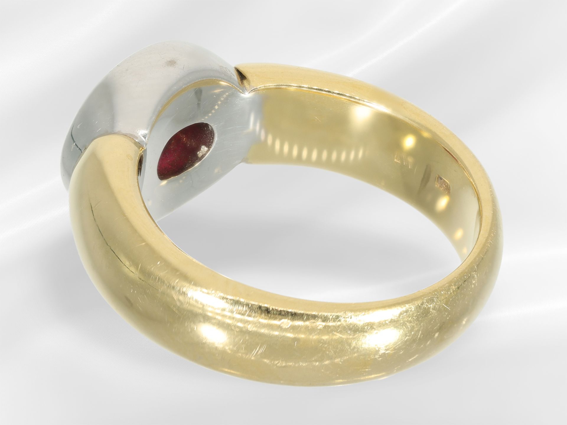 Ring: solid 18K gold ring with ruby setting, approx. 0.7ct - Image 5 of 5