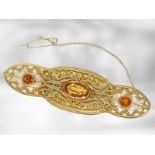 Exceptional gold brooch set with citrine, approx. 6.89ct, very expensive handmade, with expertise, o