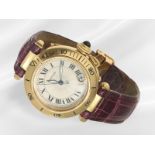 Wristwatch: luxury Cartier Pasha Automatic Medium Ref.1035, 18K gold men's watch with original brace