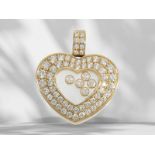 Pendant: extremely luxurious, large Chopard "Happy Diamonds" heart pendant, 18K yellow gold, approx.