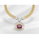 Chain/necklace: exclusive and very solid centrepiece necklace with finest gemstone setting, approx. 