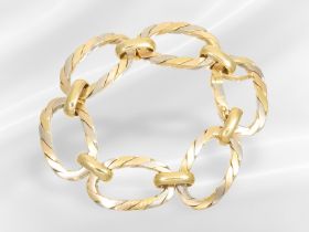 Armband: äußerst hochwertiges und schweres Tricolor-Designer-Goldschmiedearmband, 18K Gold