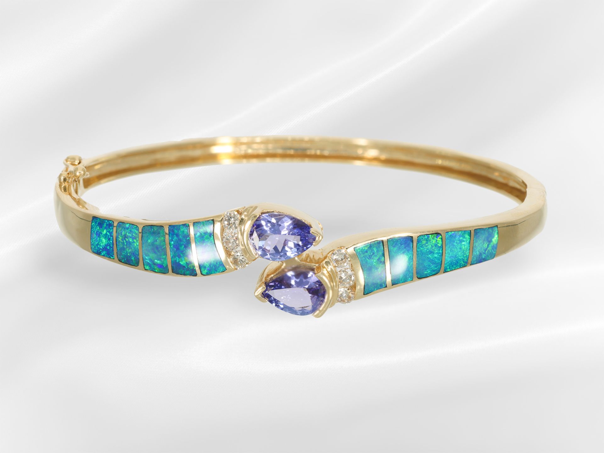 Bangle/pendant/earrings: extremely beautiful jewellery set with tanzanite/brilliant-cut diamond and  - Image 3 of 9