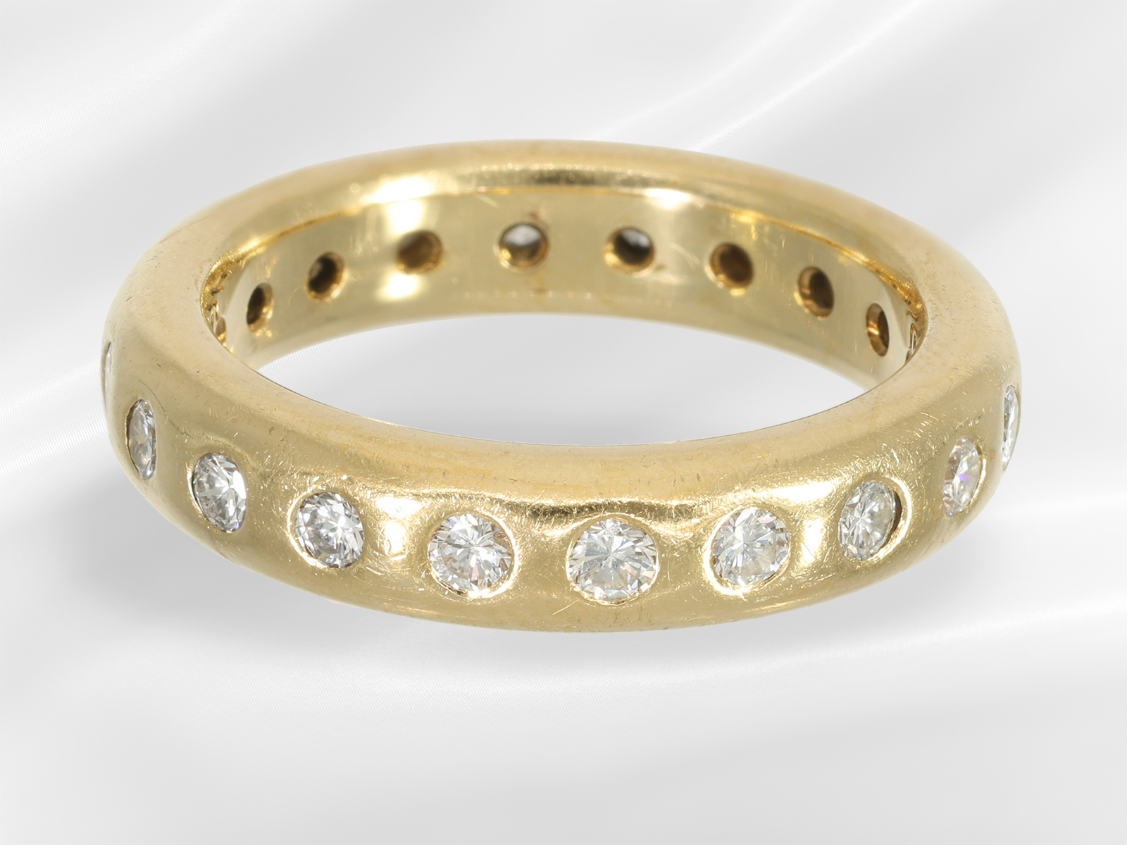 Ring: very high-quality brilliant-cut diamond memoire ring, approx. 1ct, solid handcrafted from 18K  - Image 3 of 3