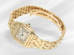 Armbanduhr: Luxuriöse Cartier Damenuhr in 18K Gold "Panthère 22 x 28"
