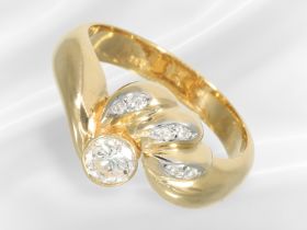 Ring: vintage Brillant-Goldschmiedering, ca. 0,41ct Brillanten