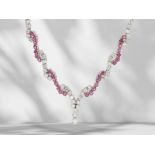 Chain/necklace: elegant, high-quality goldsmith's necklace with rubies and brilliant-cut diamonds, a