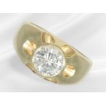 Ring: gold men's ring/ladies' ring with a brilliant-cut diamond in top quality, 2.03ct, HRD report
