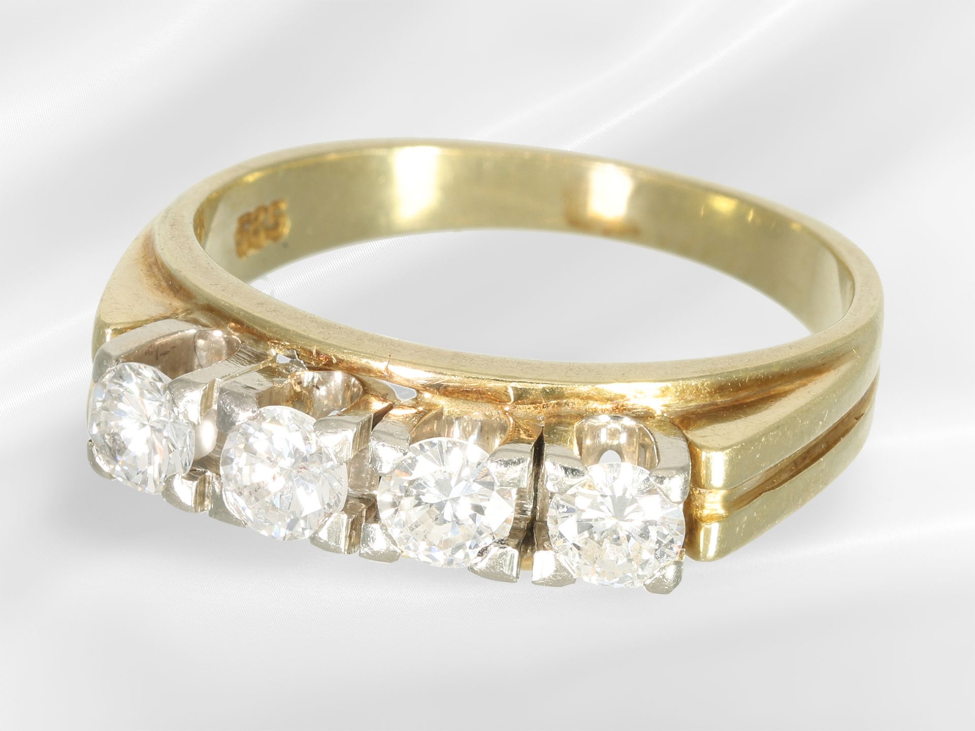Ring: vintage Brillant/Gelbgoldring, ca. 0,68ct - Bild 3 aus 4