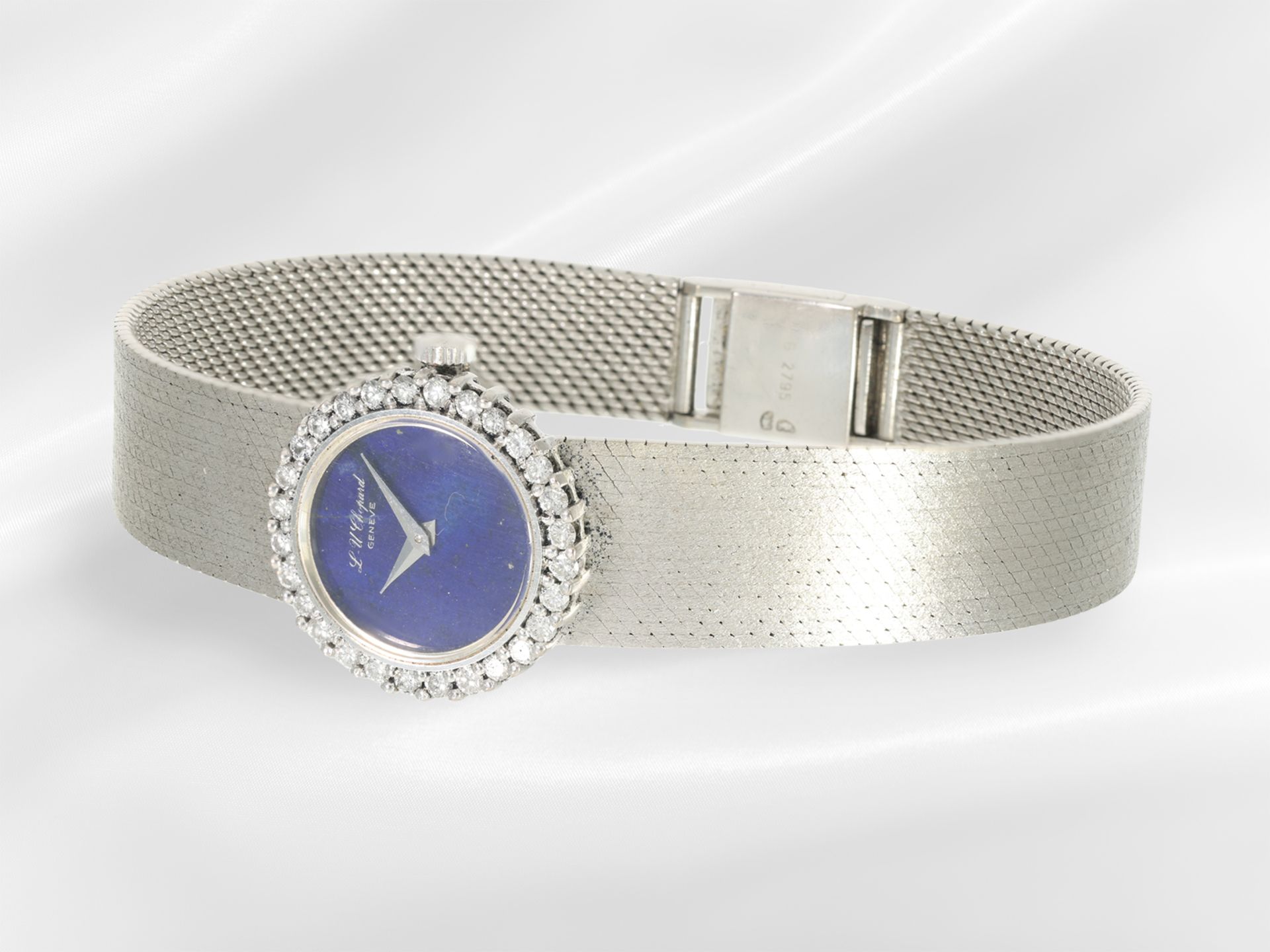 Armbanduhr: luxuriöse Damenuhr von Chopard mit Brillantlünette und Lapislazuli- Zifferblatt - Bild 3 aus 4