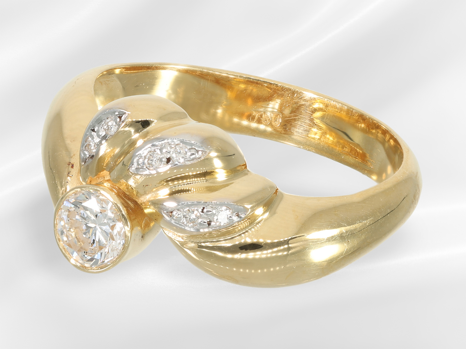 Ring: vintage brilliant-cut diamond gold ring, approx. 0.41ct brilliant-cut diamonds - Image 4 of 4