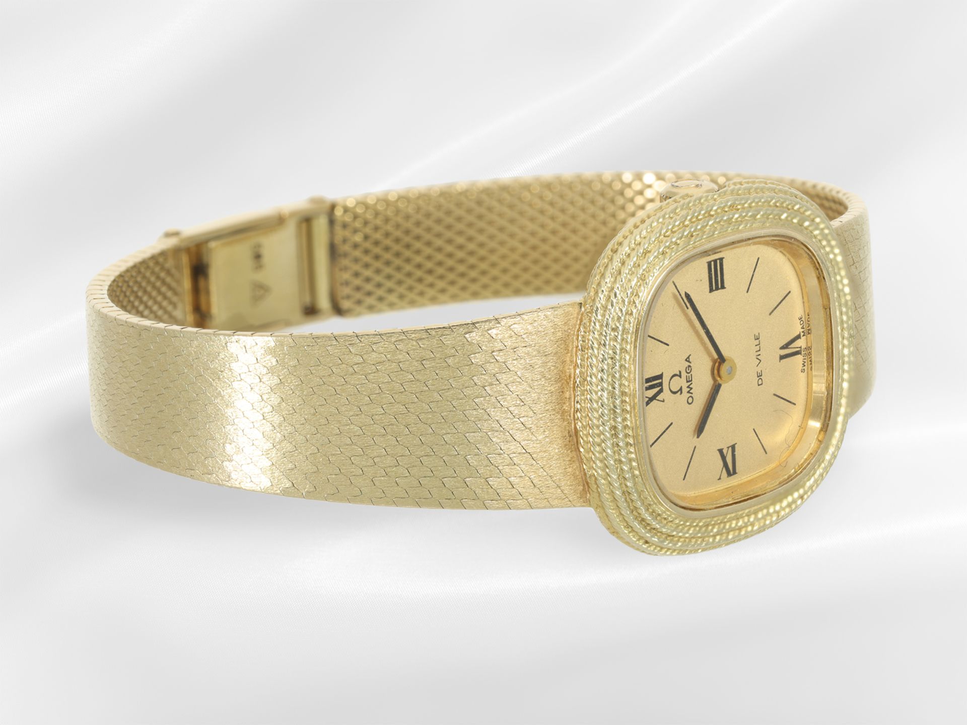 Armbanduhr: goldene vintage Damenuhr Omega De Ville, Handaufzug - Bild 3 aus 4