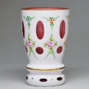 Biedermeier Fußbecher. Um 1860.