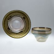 Schale und Vase. Glashütte Eisch, Frauenau 1977, 1979.