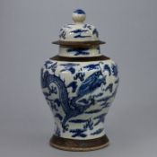 Deckelvase, China, Qing Dynastie, um 1800