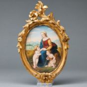 Ovale Bildplatte - Die schöne Gärtnerin nach Raffael. Um 1860.