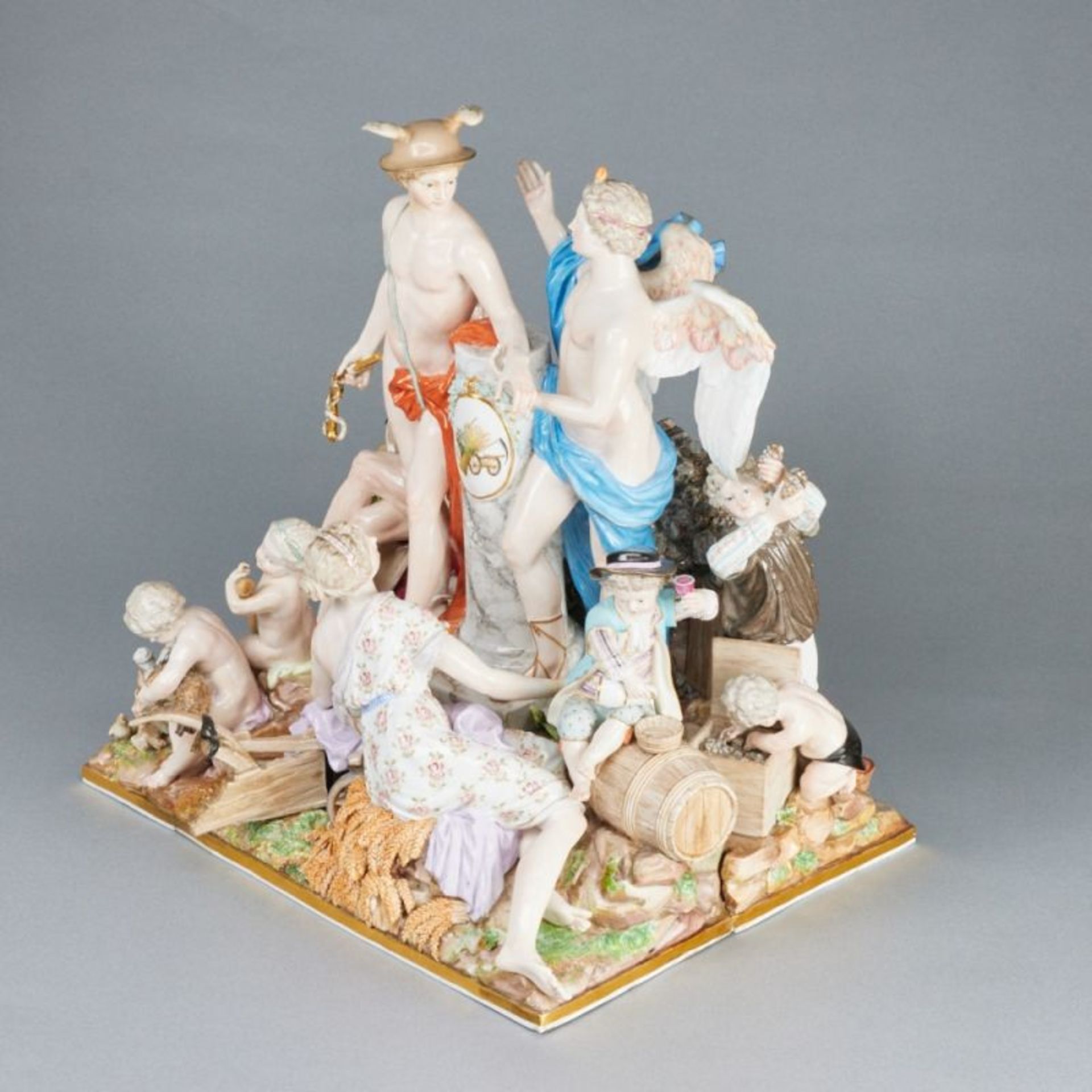 Außergewöhnliche Figurengruppe als Allegorie - Der Handel. Meissen um 1850. - Image 2 of 4