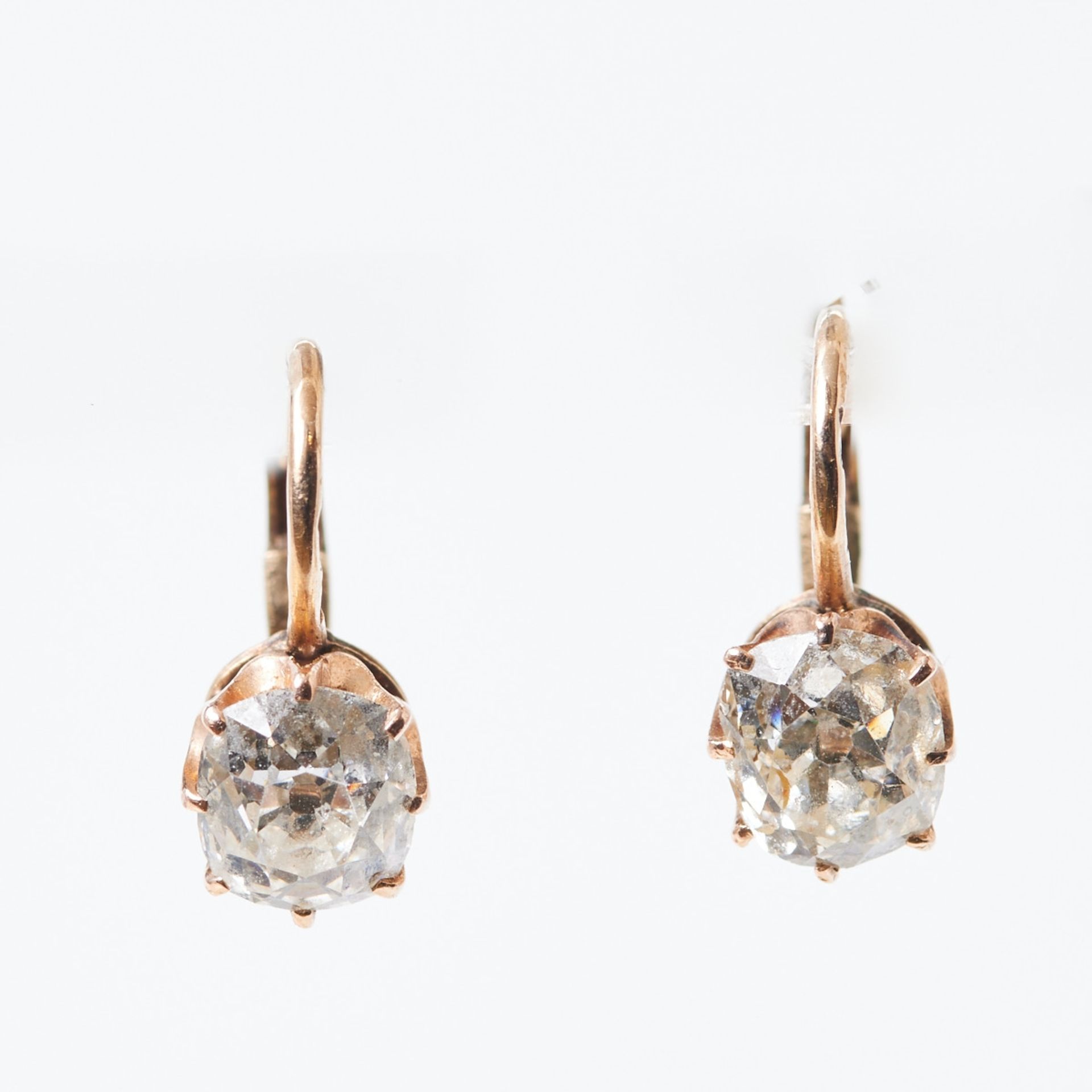 Paar antike Diamantohrringe - Image 2 of 2