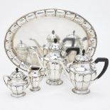5tlg. Art Deco Kaffee- und Teeservice auf Presentoir