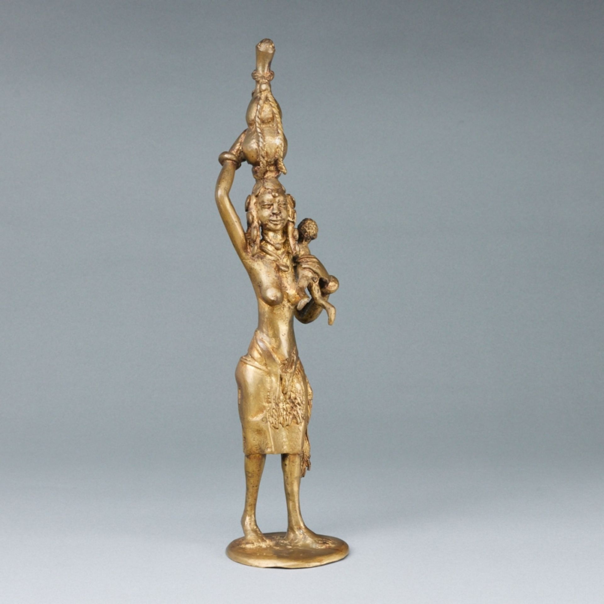 Afrikanische Bronze - Mutter m. Kind