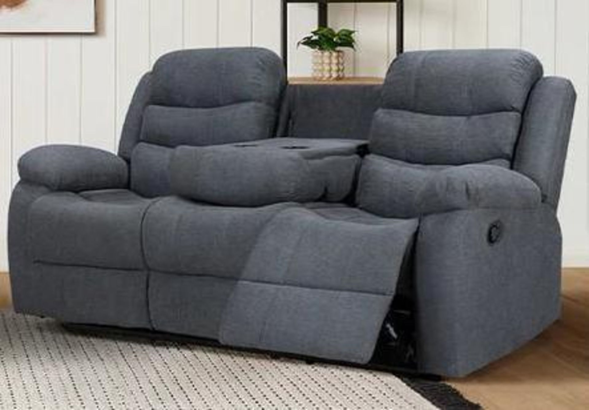 BRAND NEW & BOXED Sorrento 3 seater manual recliner suite in chenille grey.