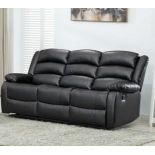 BRAND NEW & BOXED Malaga leather 3 seater manual recliner suite. RRP:£949