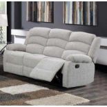 BRAND NEW & BOXED fabric Malaga 3 seater manual recliner sofa. RRP:£949