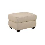 Brand new and boxed SCS Fallon leather storage footstool in Cream.