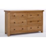 BRAND NEW & BOXED Devon oak 6 drawer wide chest